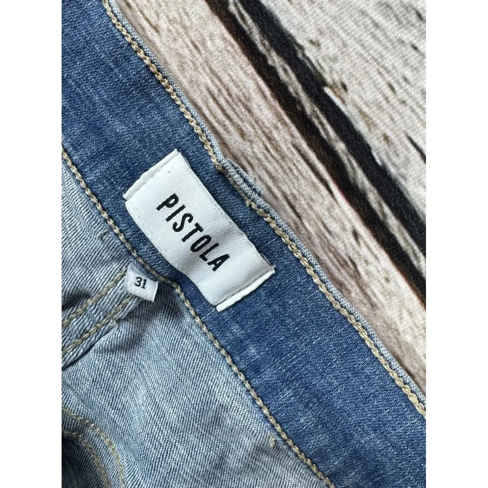 Pistola Shorts 31 Distressed Blue Cut Off Relaxed High Rise Womens‎